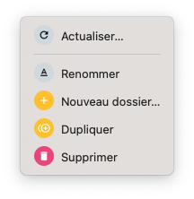 ogBoxes actions on folder